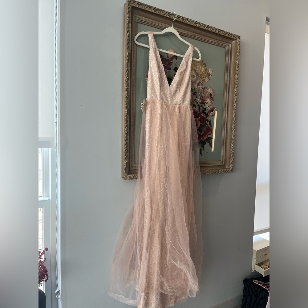 Frame and Partners Elegant Pink V-Neck Gown